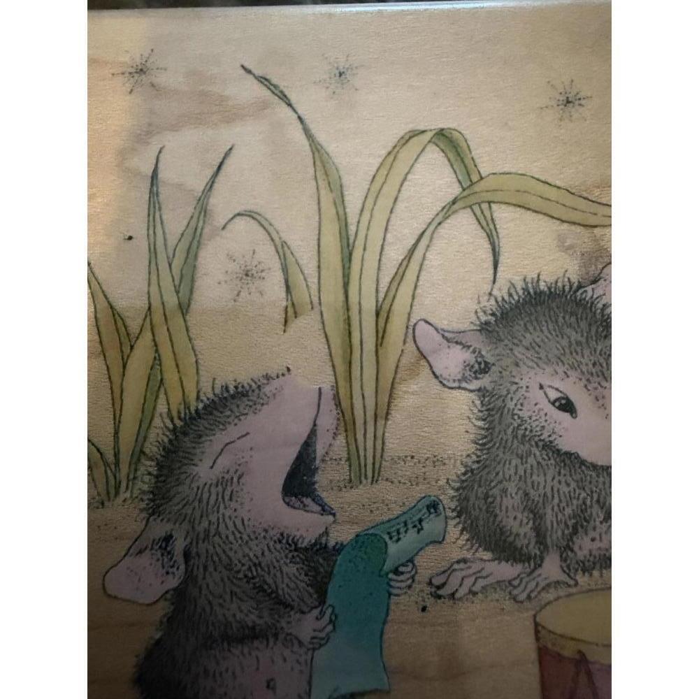 House Mouse Me and My Drum 2005 wood block rubber stamp - Picture 2 of 10